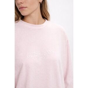 Vintage Guess Striped LS Top Womens L Pink 1988 Soft Girl Coquette‎ Made in USA